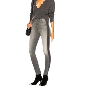 MOTHER Denim Women’s 26 The Swooner Supermoon Stripe Grey Skinny Jeans
